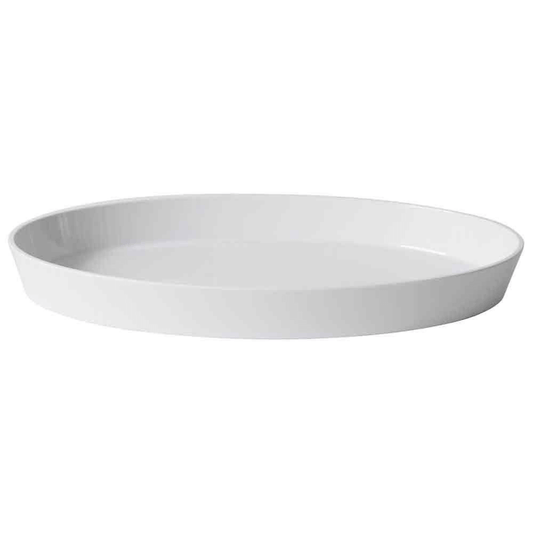 Fond De Plateau Ovale 34x21cm Mélamine Blanc Blanc