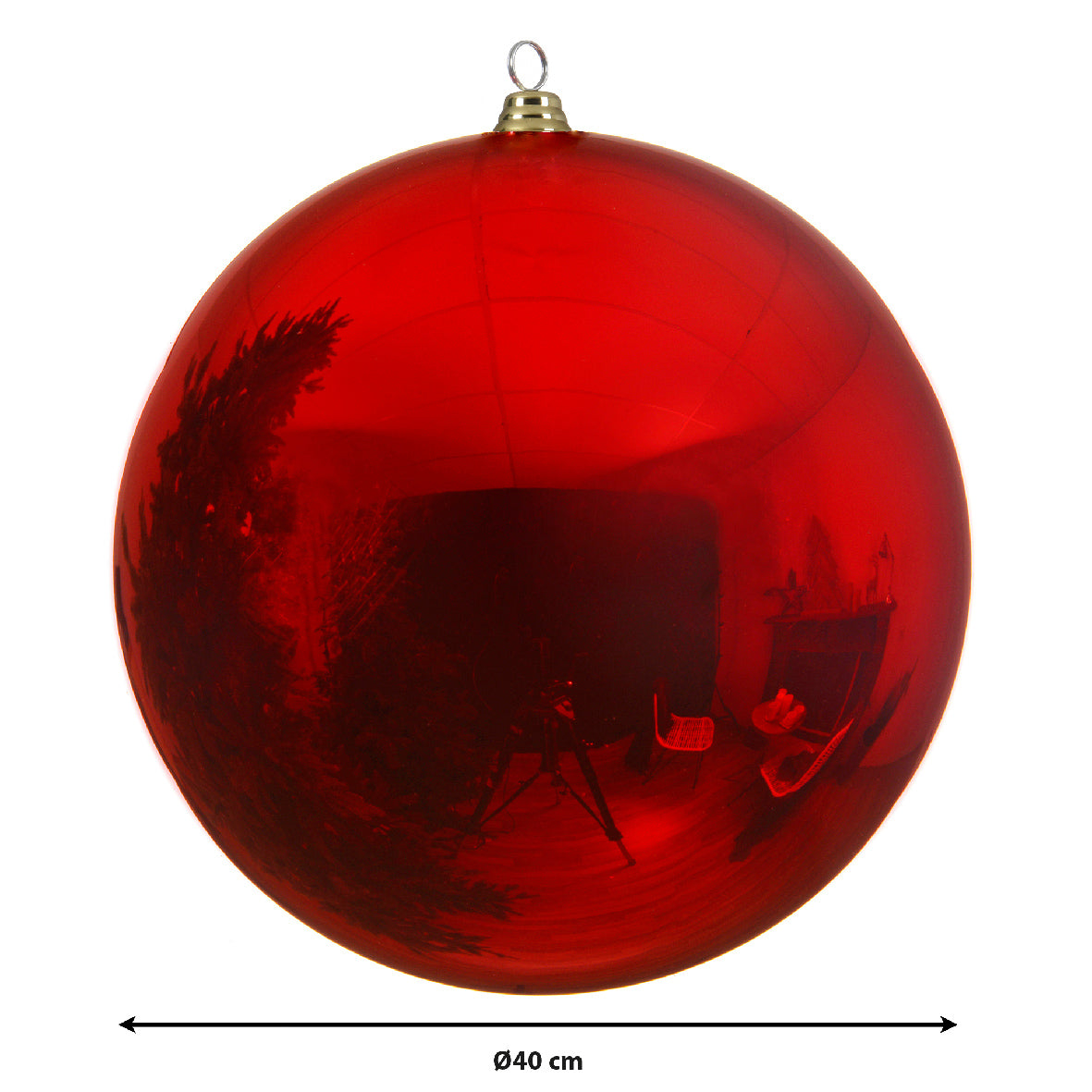 Boule de Noël Boule de Noël brillante et incassable de couleur rouge de Noël ø 40cm