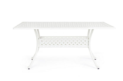 Table d'extérieur rectangulaire blanche 90x160 cm