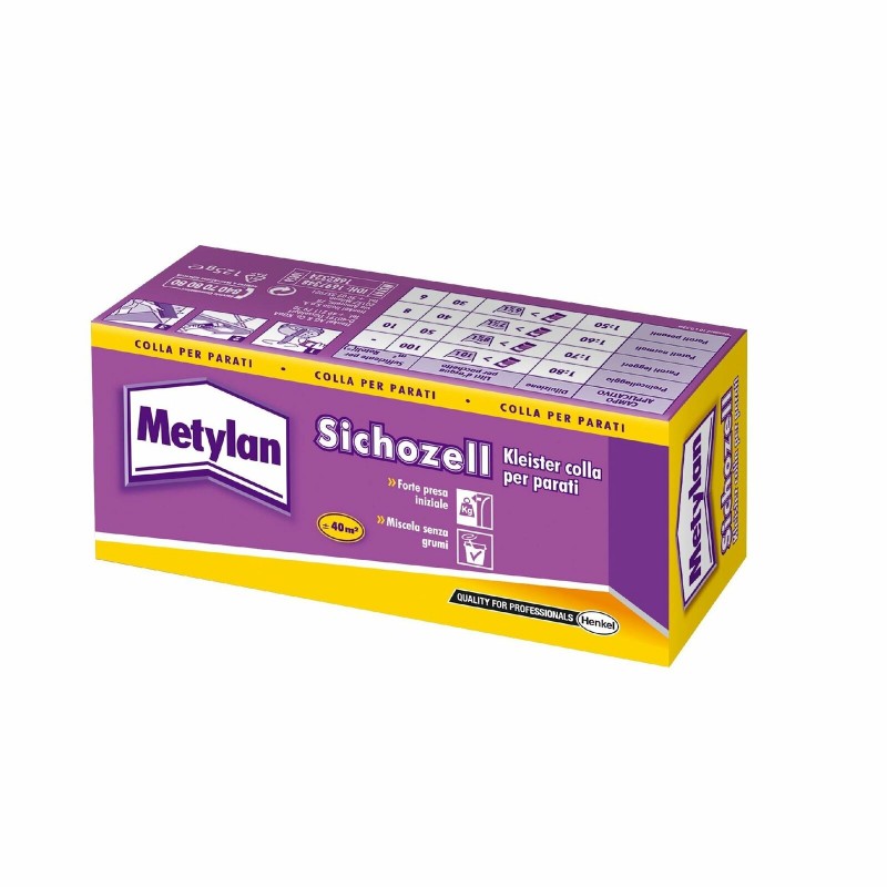 Colle à papier peint de haute qualité Sichozell Metylan 125g avec adhésifs pour affiches et bordures de bandes de papier peint.