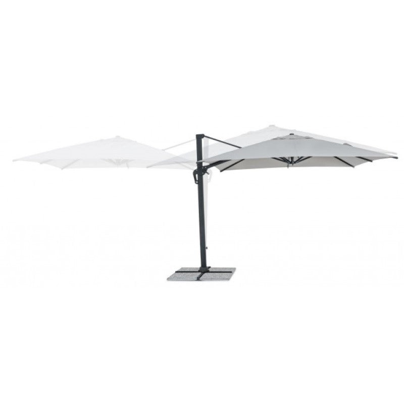 Bras de parasol Ines en aluminium gris clair 3x3 cm