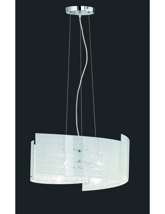 Lampe à Suspension Signa 3 Verres Blanc 3xE27 Ø50 cm Trio Lighting