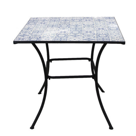 Table Mosaïque Azulejos Métal 80x80 cm