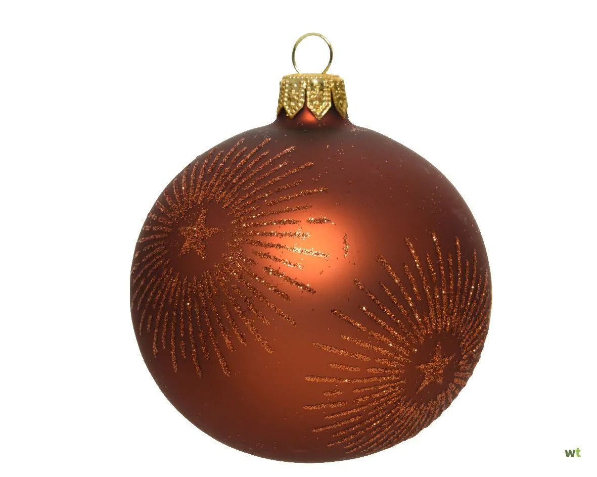 Boule de Noël Etoile Terre Marron D8