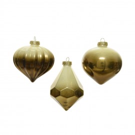 Boule de Noël en verre Assortiment Vert Or 8 cm 1 pièce