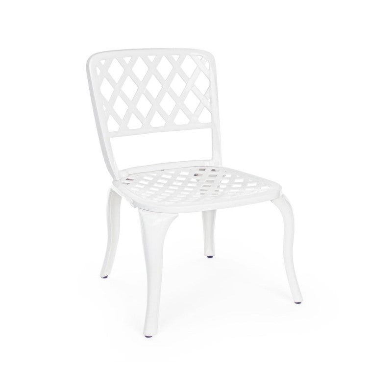 Chaise d'extérieur en aluminium blanc Faenza 44X4 H89 Cm