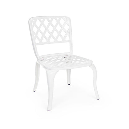 Chaise d'extérieur en aluminium blanc Faenza 44X4 H89 Cm