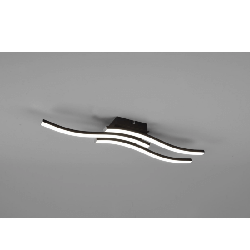 Plafonnier Moderne 3 Tiges LED Ondulées 4000K Route Noir Trio Lighting