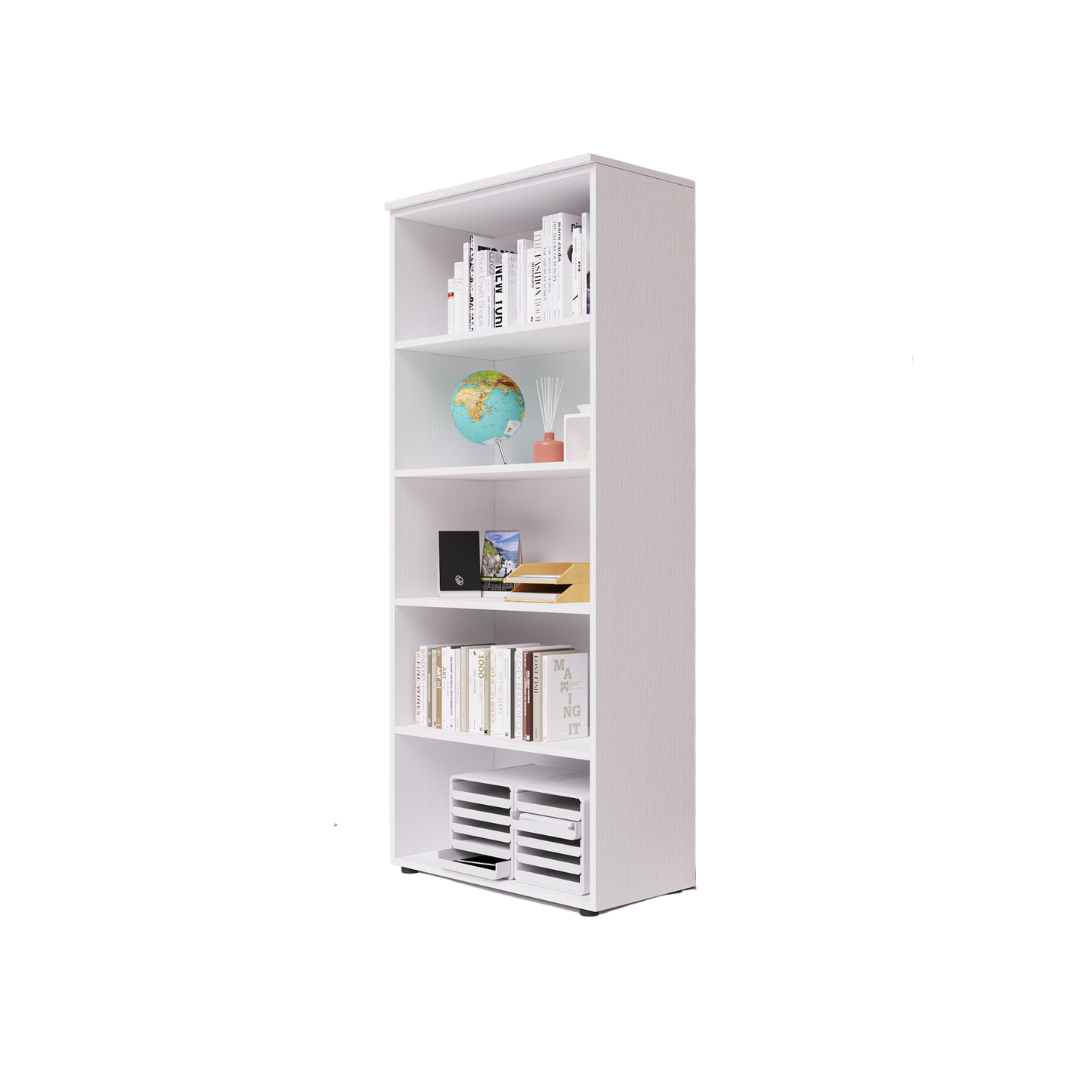 Bibliothèque de bureau ouverte avec plateau blanc H212x90x45cm