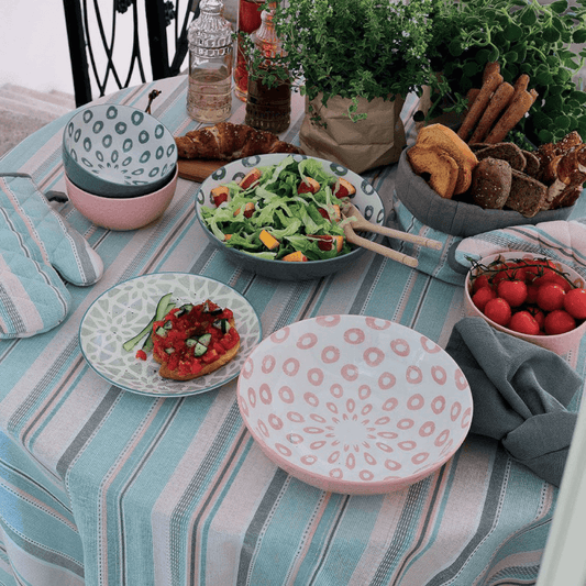 Nappe chemin de table 40x140 cm en coton multicolore Jardin