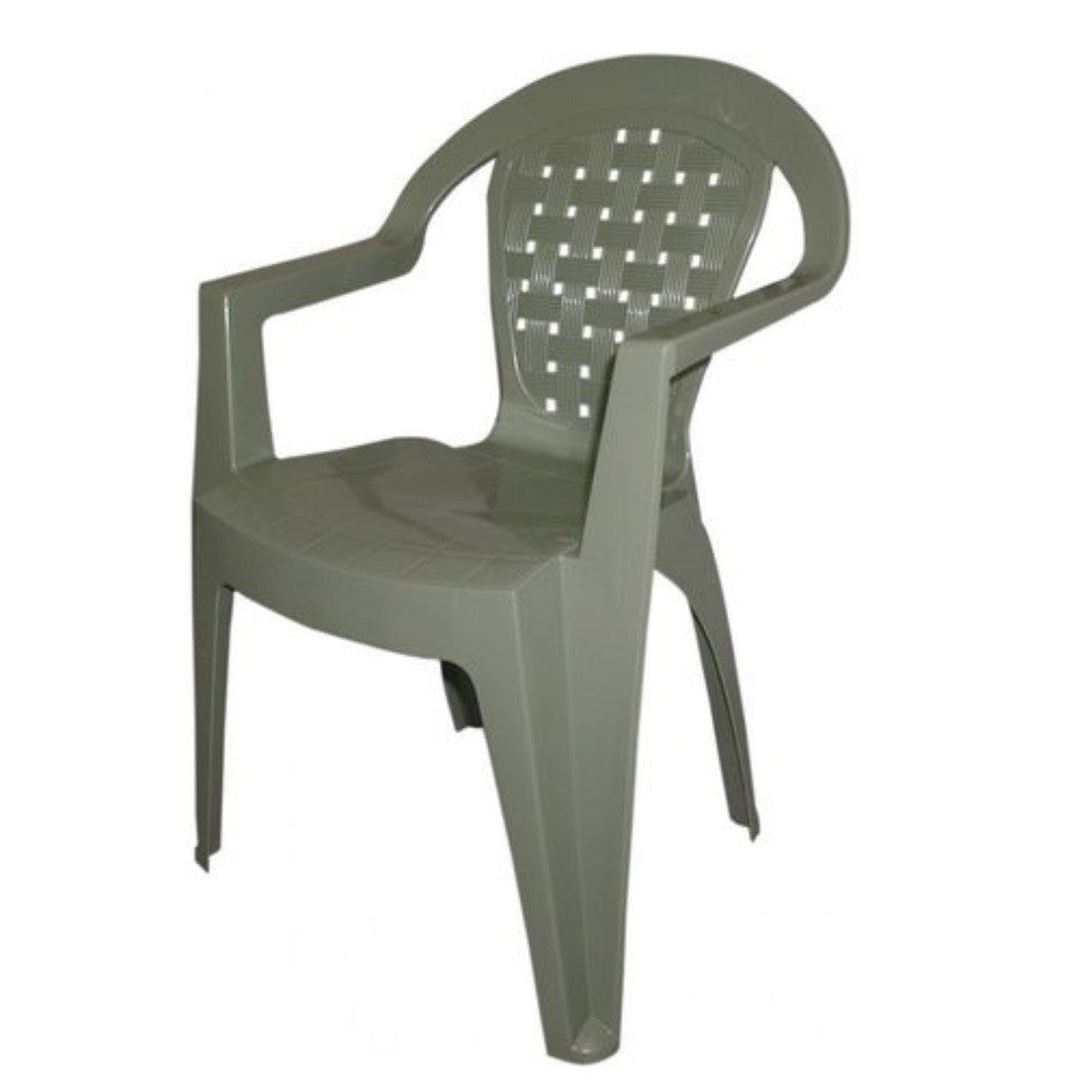 Fauteuil de jardin en résine antidérapante Norma Dimaplast gris tourterelle