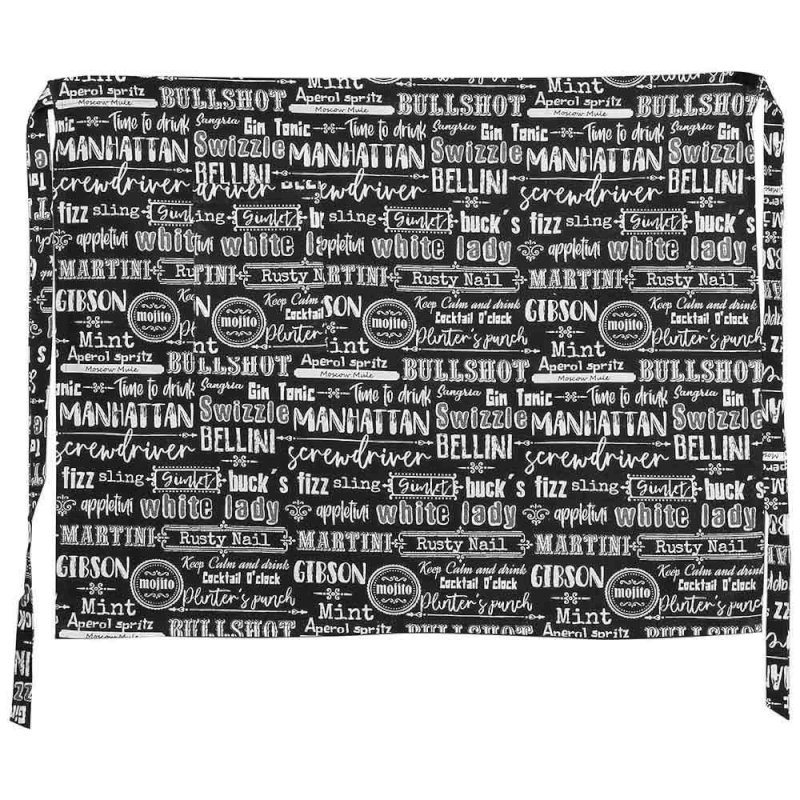 Tablier Life 80x65 h cm en coton noir