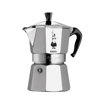 Bialetti Moka express avec bandeau en aluminium argenté 6 tasses