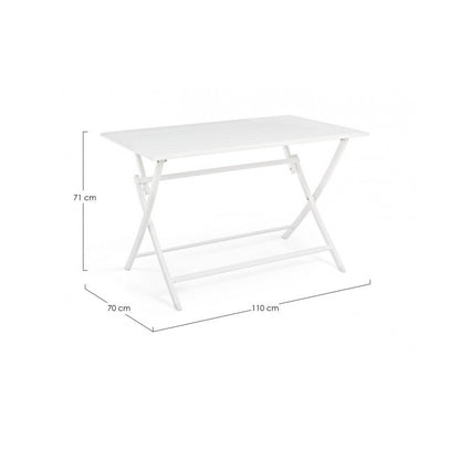 Table d'extérieur ELIN en aluminium blanc 110x70x h71 cm