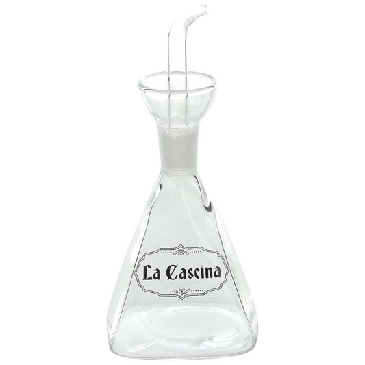 Petit Huilier Pyramide Avec Bouchon Anti-Goutte 130 Cc La Cascina Verre Transparent