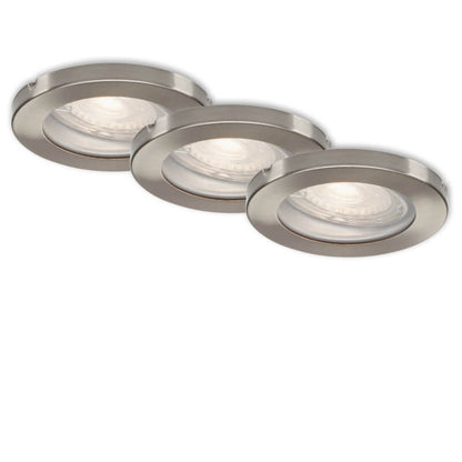 Lot de 3 luminaires encastrés Ø 8,5 cm GU10 5W 400lm nickel mat