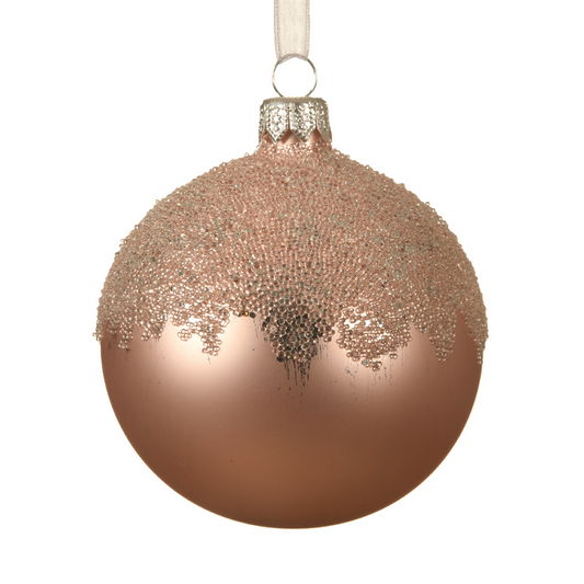 Boule de Noël avec dessus recouvert de paillettes Ø8 cm