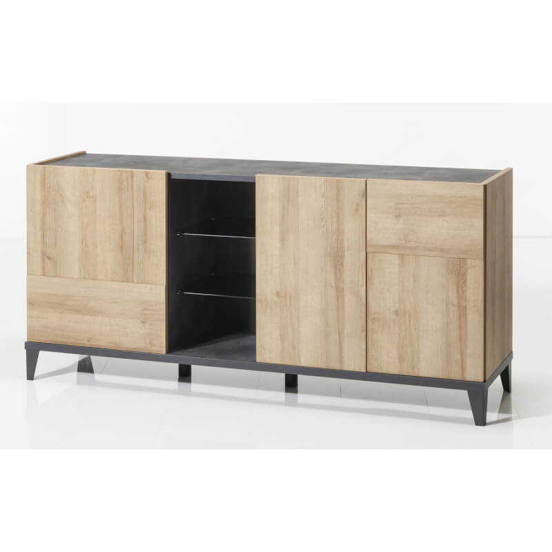 Armoire de Rangement Basse Vittoria Avec 3 Portes et 1 Compartiment