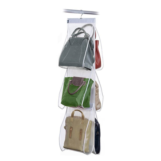 Porte-sac transparent 6 compartiments 36x2x120 H cm Domopak