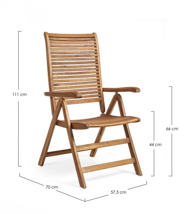 Fauteuil 5 positions avec accoudoirs en bois de style classique Iperbriko