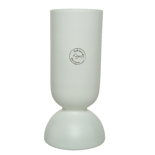 Vase en verre blanc H 23 cm
