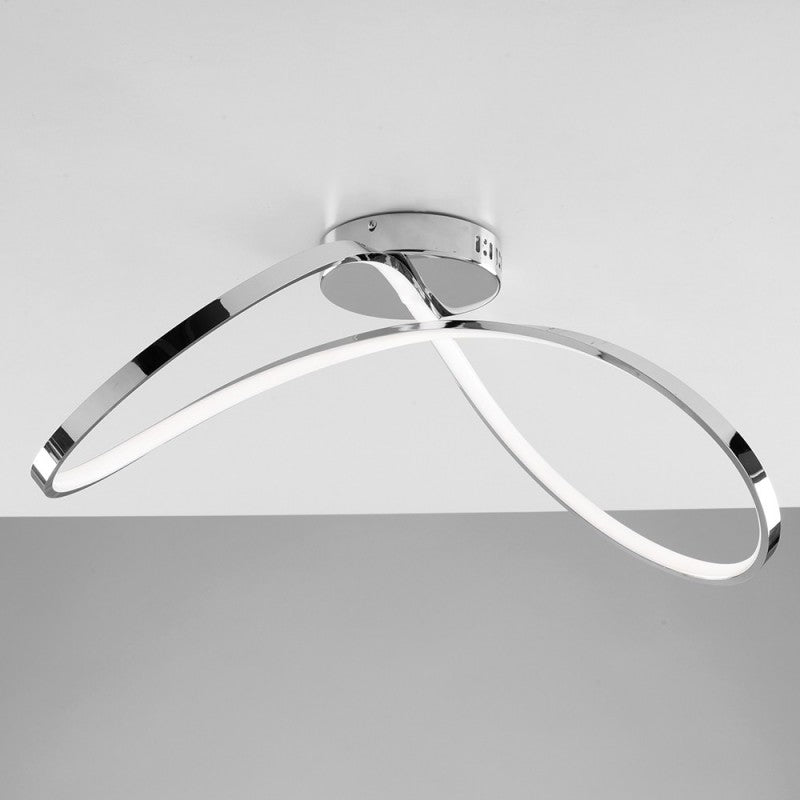 Plafonnier en métal et aluminium Chrome Poli LED Intégrée 70x29 h22 cm