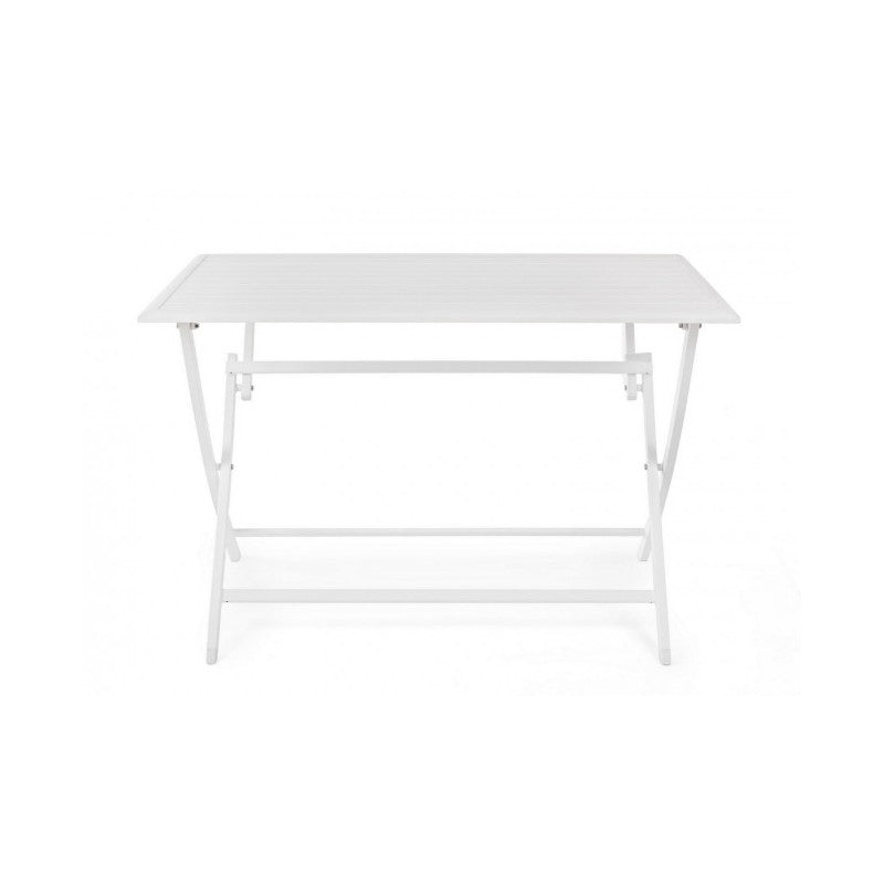 Table d'extérieur ELIN en aluminium blanc 110x70x h71 cm