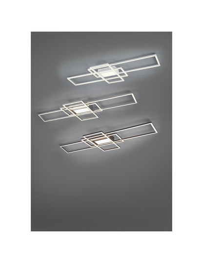 Plafonnier Irvine 3 rectangles LED 60w blanc L105 cm dimmable Trio Lighting