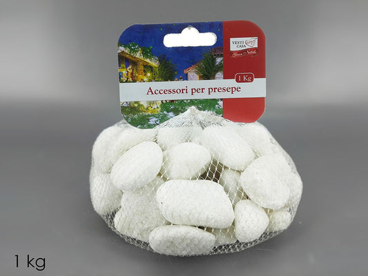 Sachet de grosses pierres blanches pour décorations de Noël 1 kg