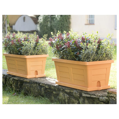 Jardinière en bois cuit de 80 cm pour plantes et fleurs de jardin sans soucoupe (code 31180)