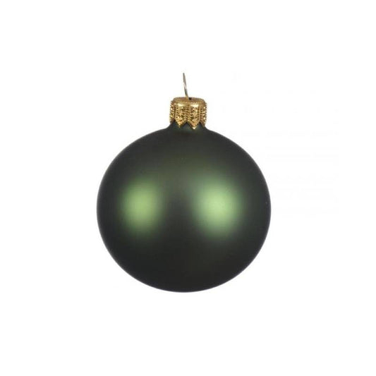 Boule de Noël décorative vert mat diamètre 15 cm