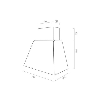 Hotte aspirante BRIO METAL en inox bruni 80 cm