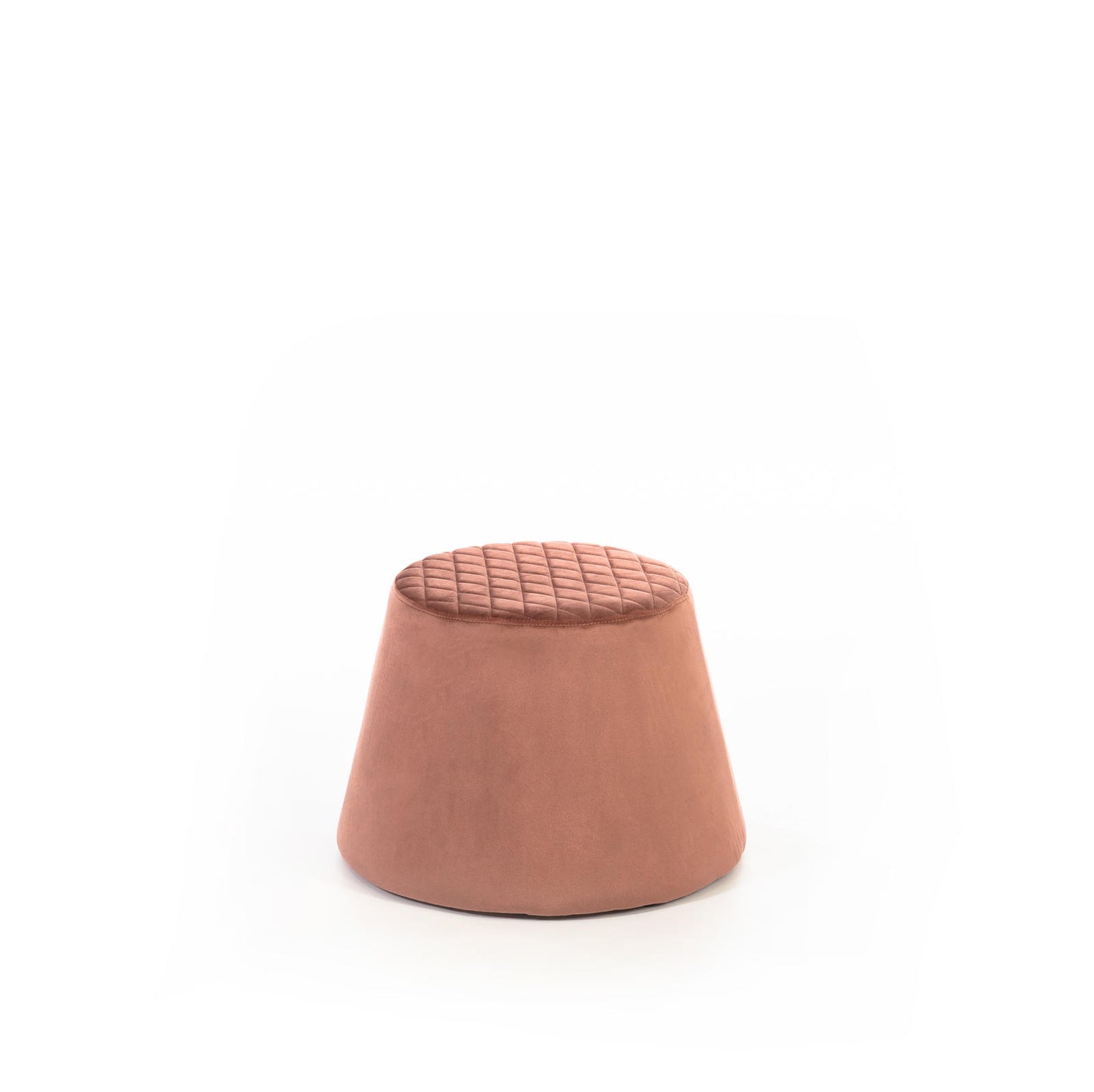 Pouf velours métal vieux rose 46,5 x 46,5 xh 33 cm