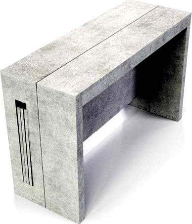 Table console transformable en béton
