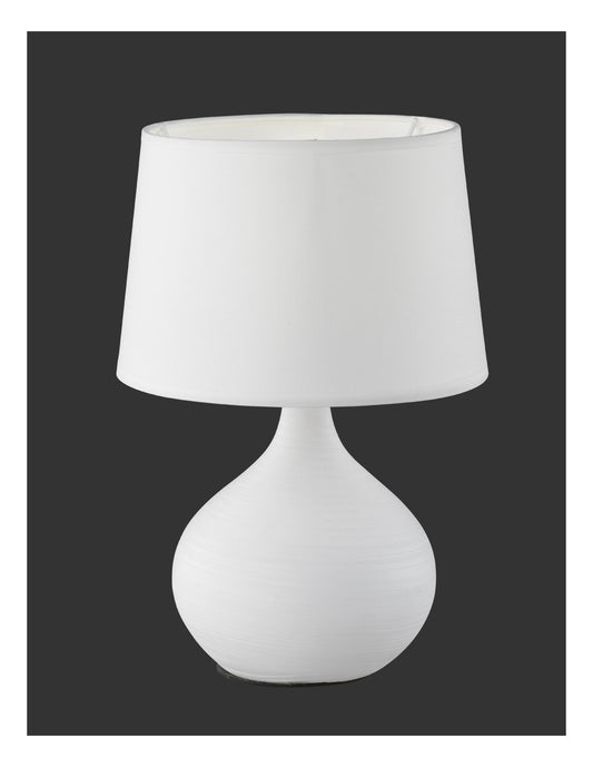 Lampe de table moderne à base de céramique blanche avec abat-jour d'éclairage Martin Trio