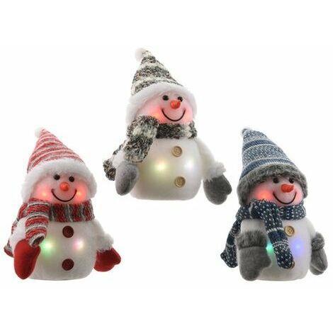 Kaemingk Bonhomme de neige LED 3 assortiments - Idées cadeaux