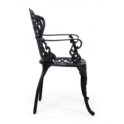 Chaise Baroque En Aluminium Anthracite Extérieur Cm 57,5X 58 X 87,5H