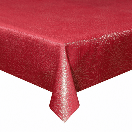 Nappe de Noël antitache 150x300 cm Rouge Vega