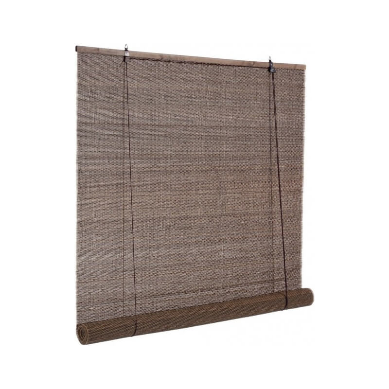 Rideau Dora en bambou marron foncé 120x260 cm