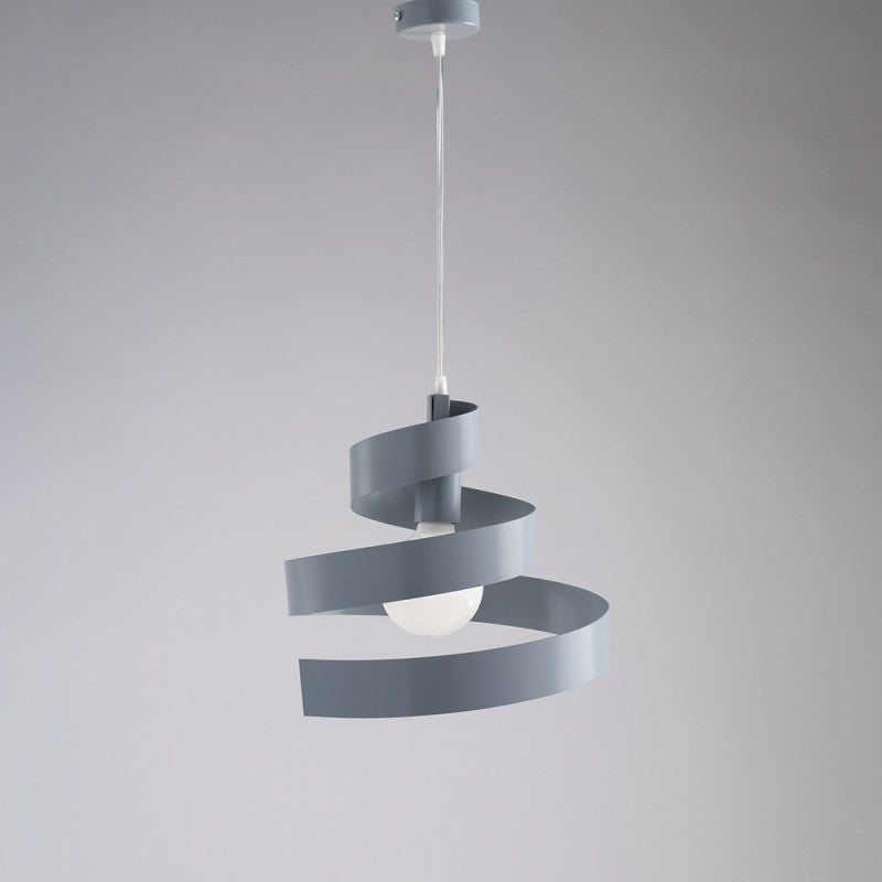 Lustre suspendu en fer à une lumière Gris 30x h23 cm