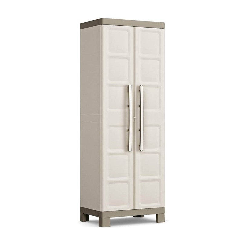 Armoire polyvalente à deux portes et quatre étagères Beige EXCELLENCE 89x54x h182 cm