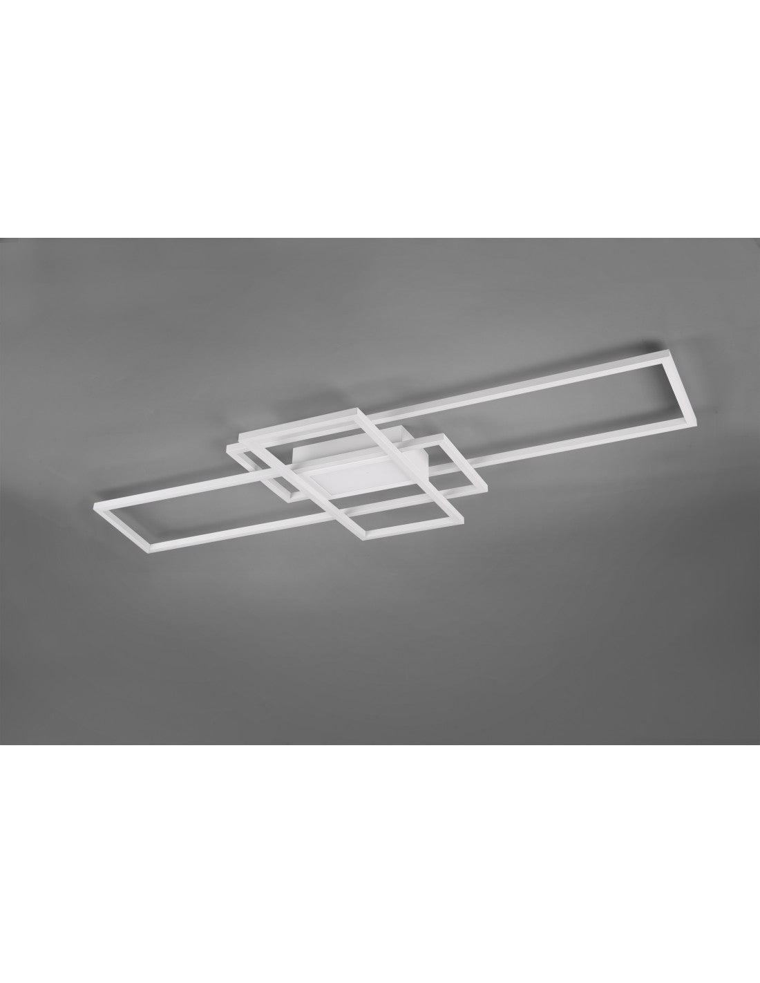 Plafonnier Irvine 3 rectangles LED 60w blanc L105 cm dimmable Trio Lighting