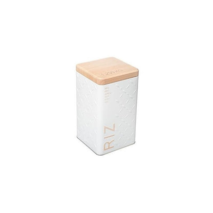 Récipient de cuisine en fer blanc pour pâtes 1Kg 10,5x10,5x h18,5 cm