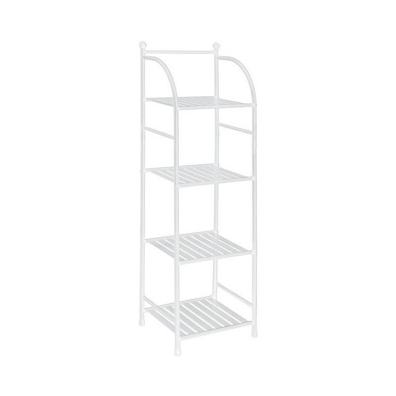 Etagère 4 étagères en métal blanc L 33,5 x H 116 x P 27,6