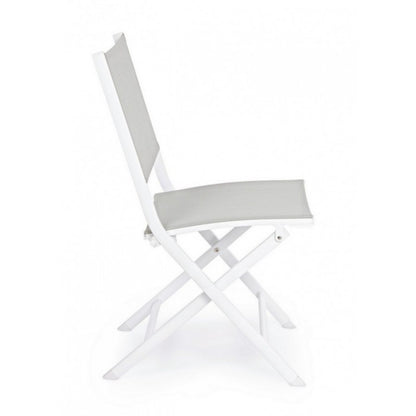 Chaise d'extérieur en aluminium gris blanc Elin 47X57X H88 Cm