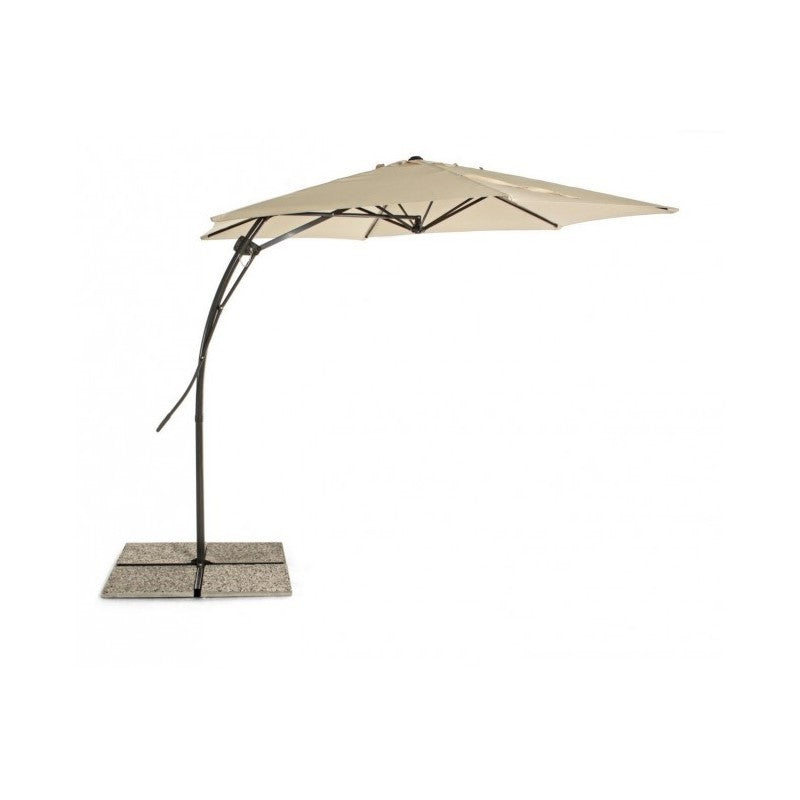 Parasol de jardin avec bras diamètre 300x h253 cm SORRENTO Anthracite/Naturel