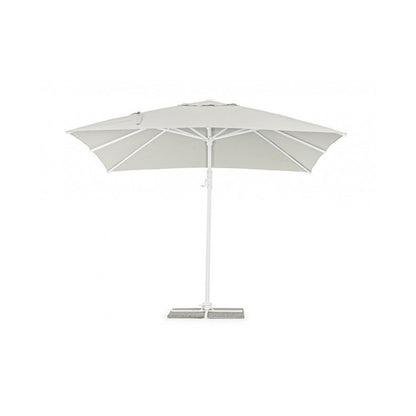 Parasol Eden avec bras blanc/bois naturel 3x3 m