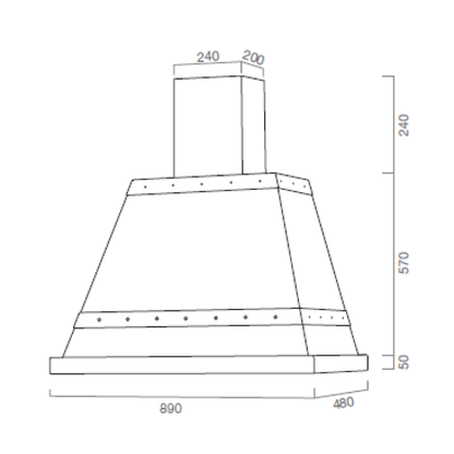 Hotte aspirante BROOKLYN en inox bruni 90 cm