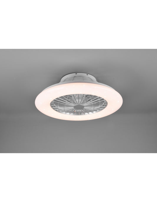 Lustre ventilateur Led variateur RGBW Stralsund aluminium Trio éclairage