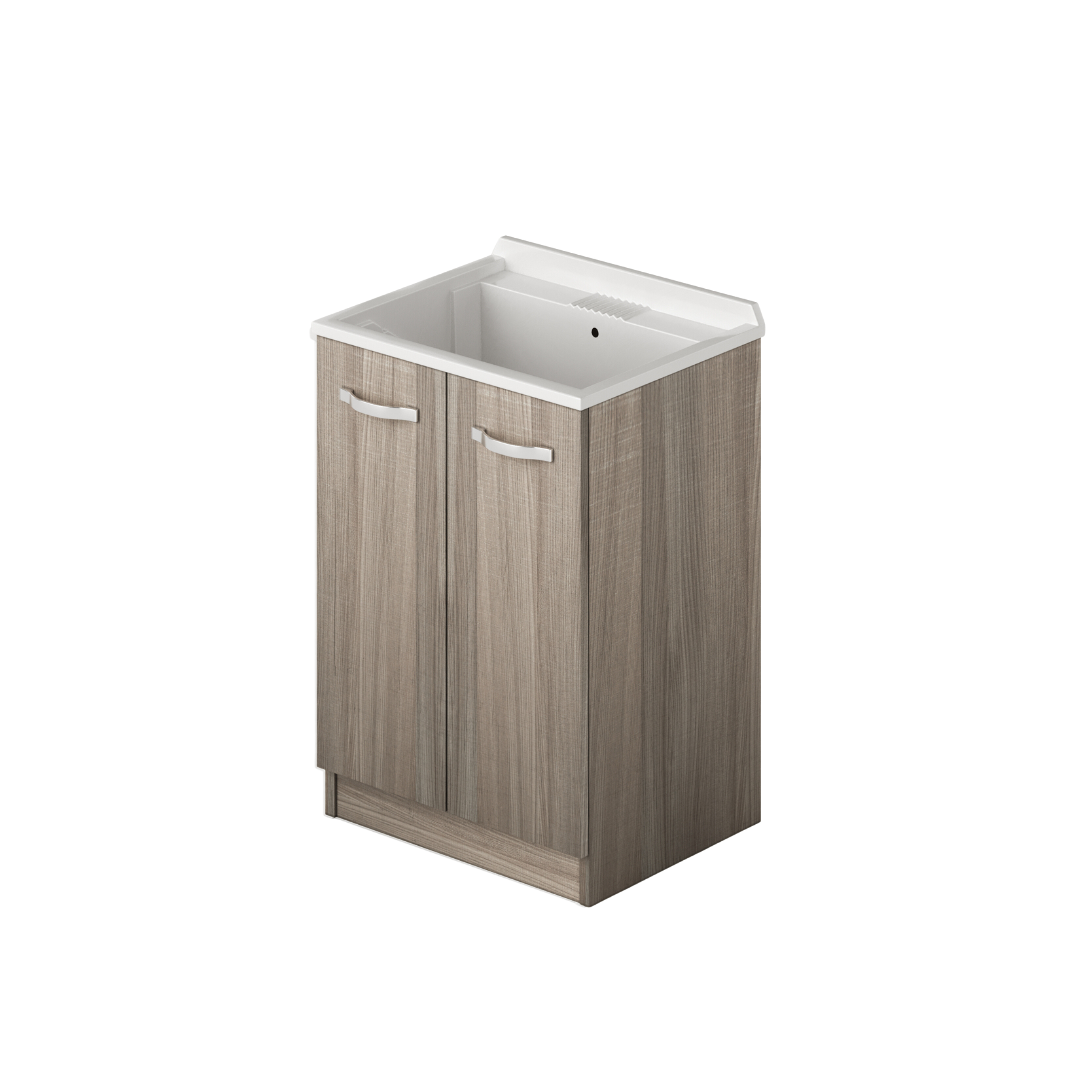 Meuble lavabo à linge avec 2 portes couleur Olmo H86x61x50cm